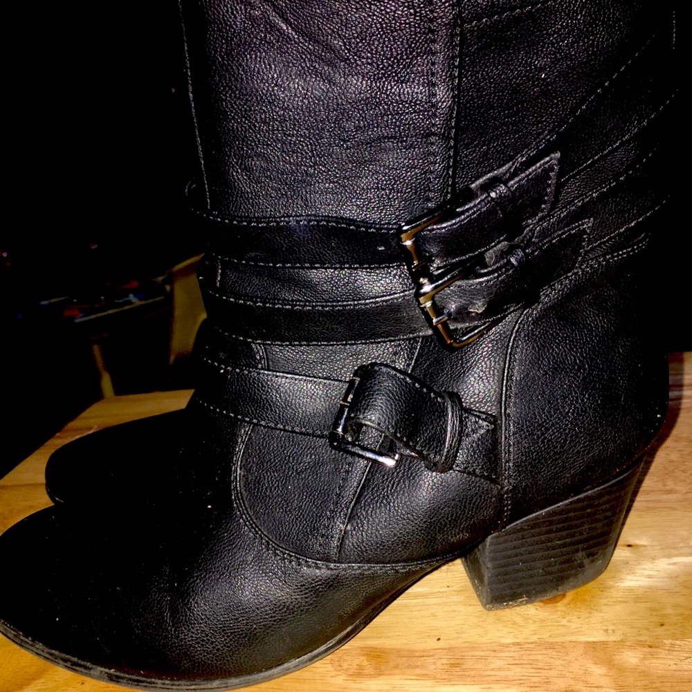 Black Buckle Boots